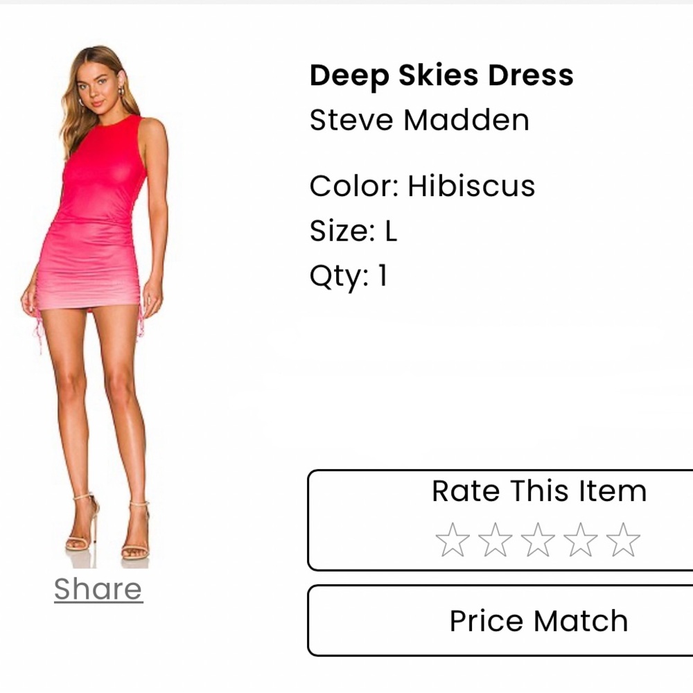 NWT Deep Skies Dress by Steve Madden Size L Hibuscus